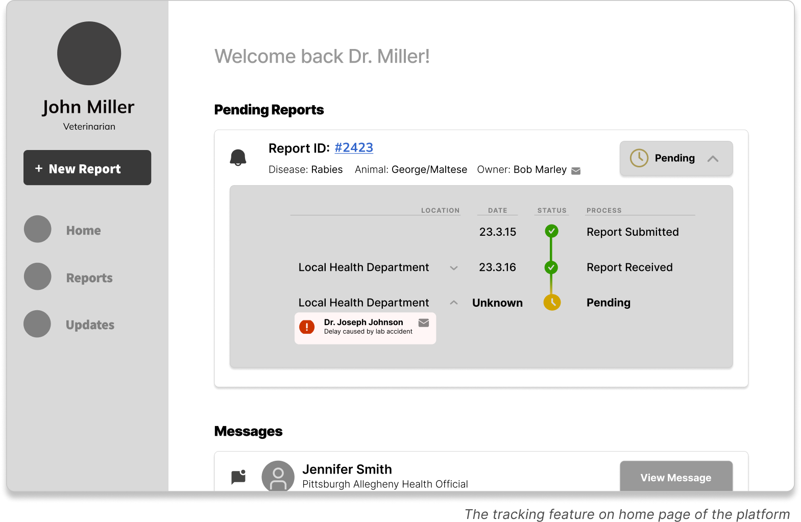 Progress tracking homepage