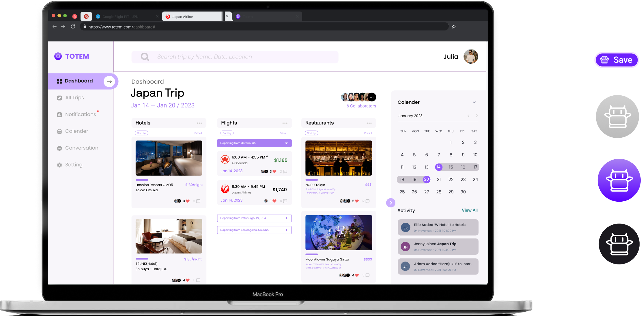 Dashboard view