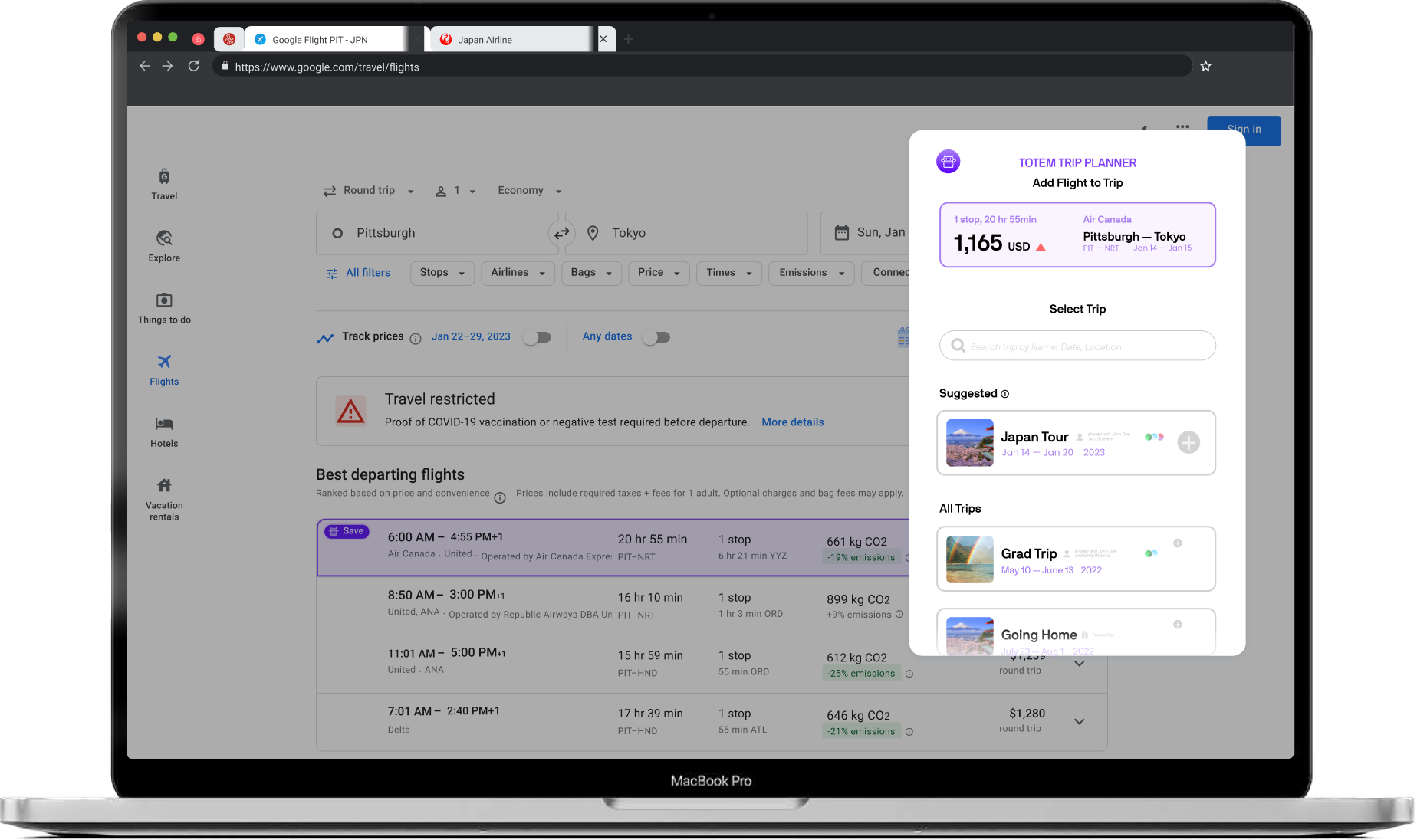 Browser extension view